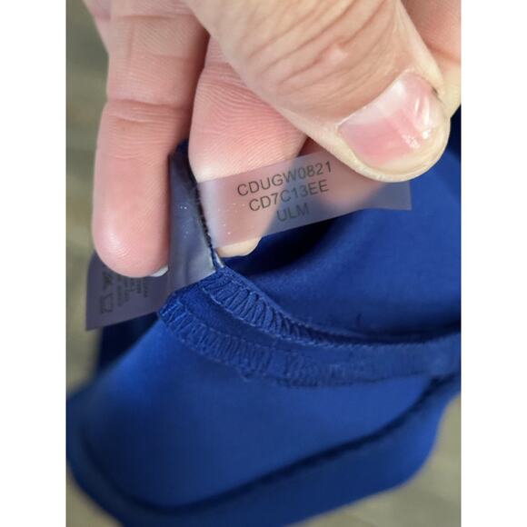 Calvin Klein Women's Blue Asymmetric Crew Neck 3/4 Sleeve Sheath Dress Size 8 - Picture 9 of 9